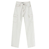Cargo-Jeans mit Herz-Stickerei